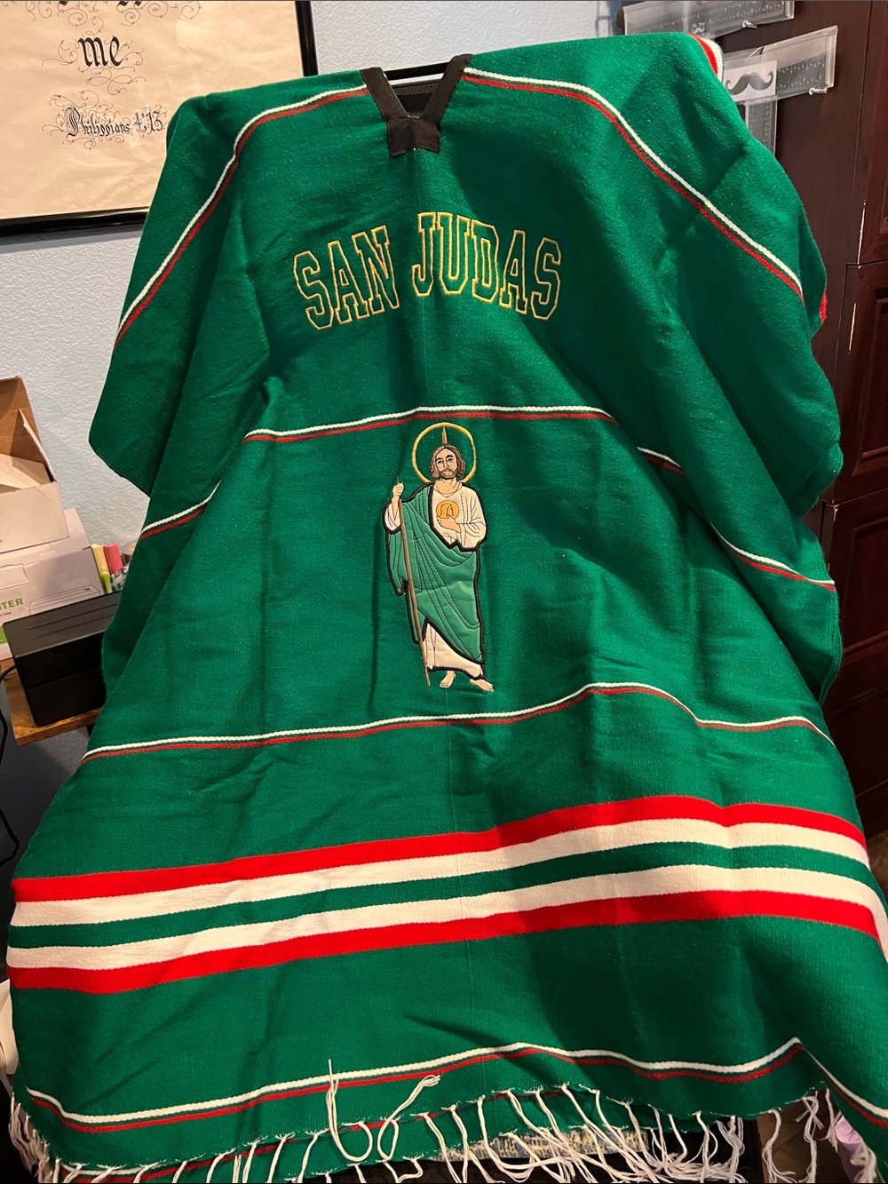 Unisex Green 'San Judas' Serape